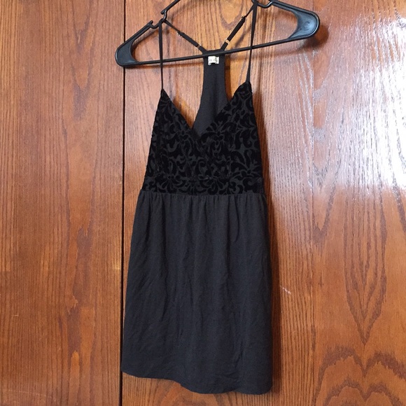 Hollister Tops - Black Tanktop with Velvet Detail